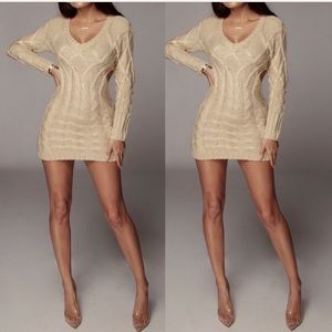 Jluxlabel Tan Cut Out  Sweater Dress